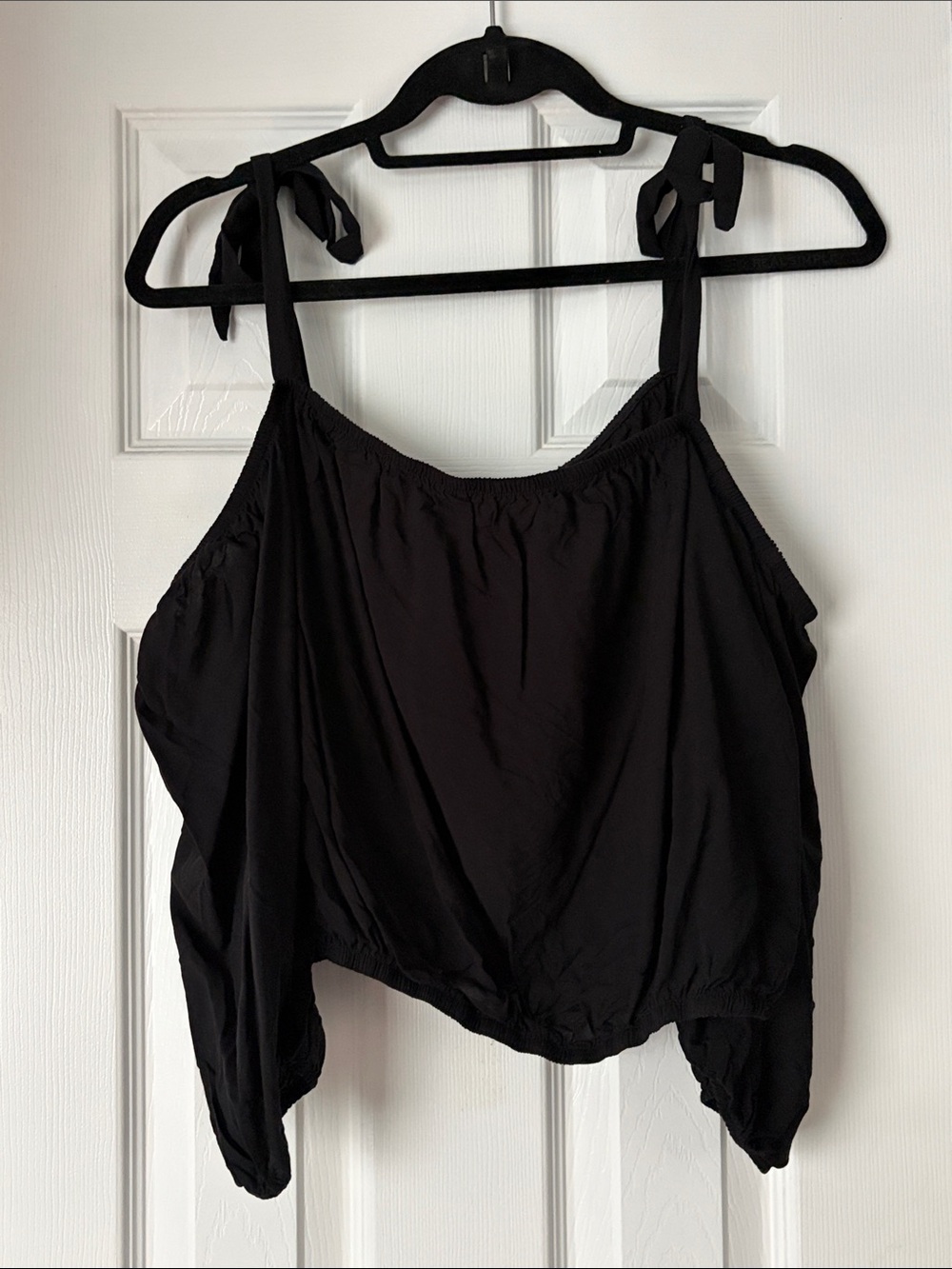 torrid Black Tie-Shoulder Tank Top
